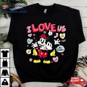Disney Mickey & Minnie I Love Us Valentines Day Retro Shirt