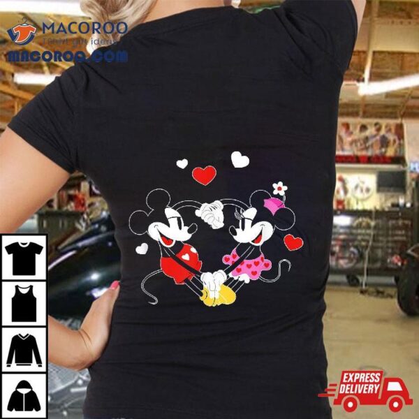 Disney Mickey And Minnie Hearts Valentines Day Shirt