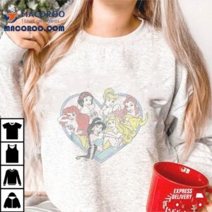 Disney Princess Valentine’s Day Vintage Heart Group Shot Shirt