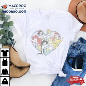 Disney Princess Valentine S Day Vintage Heart Group Sho Tshirt