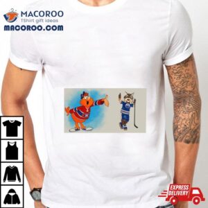 Edmonton Oilers Vs Montreal Canadiens Nhl Mascot Cartoon Hockey Tshirt