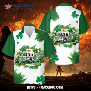 Fire Truck St Patrick’s Day Hawaiian Shirt