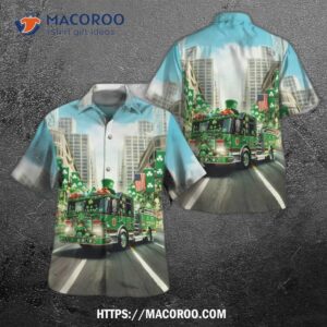 Fire Truck St Patrick’s Day Hawaiian Shirt