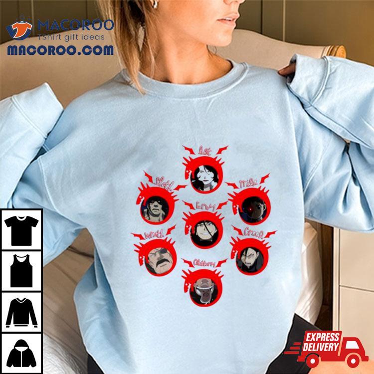 Fma Brotherhood 7 Deadly Sins Shirt Fma Brotherhood 7 Deadly Sins Shirt