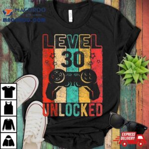 Fun Th Birthday Level Unlocked Retro Graphic Tshirt