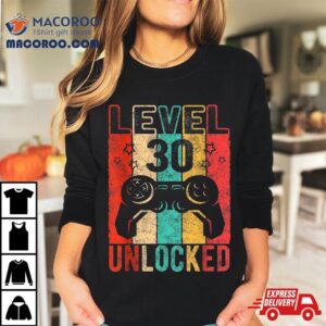 Fun Th Birthday Level Unlocked Retro Graphic Tshirt