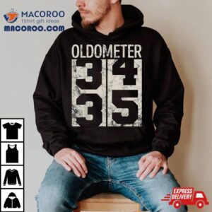 Funny 35 Years Old Oldometer Vintage 35th Birthday Odometer Shirt