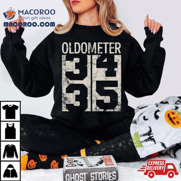 Funny 35 Years Old Oldometer Vintage 35th Birthday Odometer Shirt