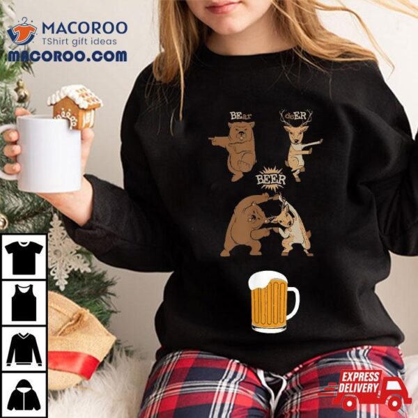 Funny Beer Saying Bear Deer Fusion Manga Shirt