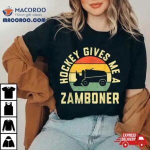 Funny Hockey Gives Me A Zamboner Boys Youth Lover Shirt