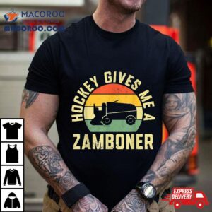 Funny Hockey Gives Me A Zamboner Boys Youth Lover Tshirt
