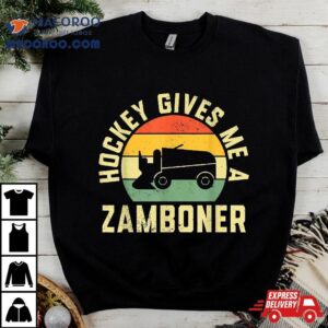 Funny Hockey Gives Me A Zamboner Boys Youth Lover Tshirt