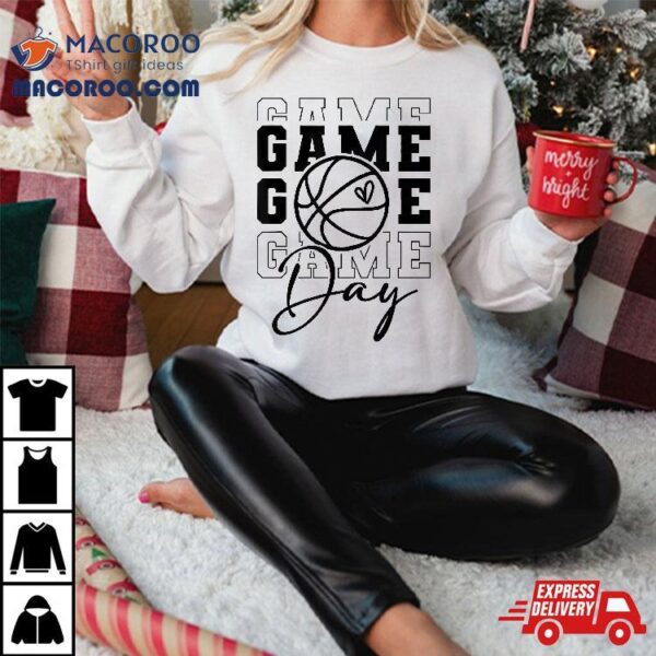 Game Day Sport Lover Mothers Basketball Mom Girl Shirt