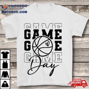 Game Day Sport Lover Mothers Basketball Mom Girl Tshirt