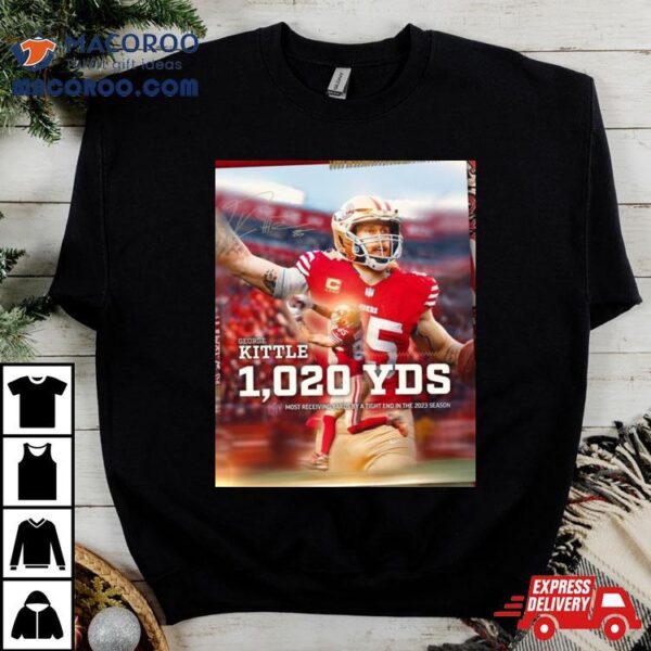 George Kittle 1020 Yds Most Receiving Yards By A Tight End In The 2023 Season T Shirt