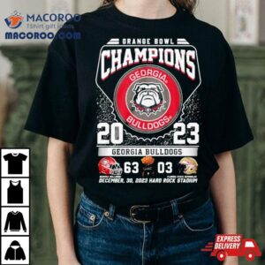 Georgia Bulldogs Football 2023 Orange Bowl Champions Victory Florida 63 3 Shirt