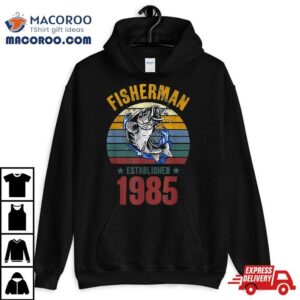 Gift For 35 Years Old Fishing Fisherman 1985 35th Birthday Shirt