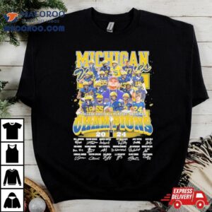 Go Blue Michigan Wolverines 2024 College Football National Champions Signatures Shirt