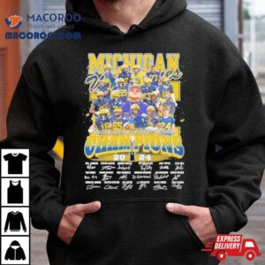 Go Blue Michigan Wolverines College Football National Champions Signatures Tshirt