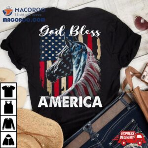 God Bless America Horse Flag Patriotic American Tshirt