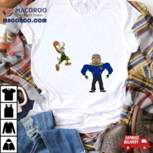 Golden State Warriors Vs Milwaukee Bucks Nba Mascot Cartoon Tshirt