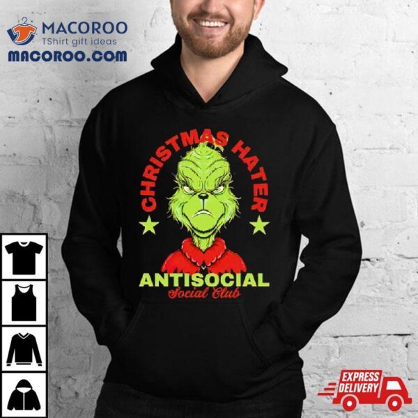 Grinch Christmas Hater Antisocial Social Club Shirt