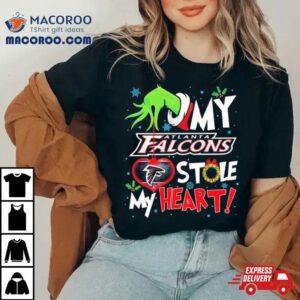 Grinch Hand My Atlanta Falcons Stole My Heart Christmas Tshirt