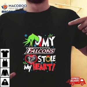 Grinch Hand My Atlanta Falcons Stole My Heart Christmas Tshirt