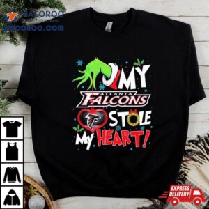 Grinch Hand My Atlanta Falcons Stole My Heart Christmas Tshirt