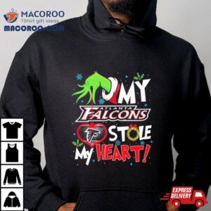 Grinch Hand My Atlanta Falcons Stole My Heart Christmas Tshirt