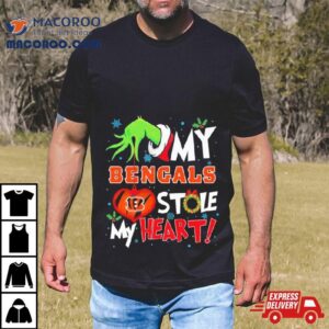 Grinch Hand My Cincinnati Bengals Stole My Heart Christmas Shirt