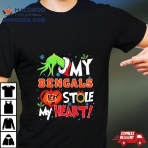 Grinch Hand My Cincinnati Bengals Stole My Heart Christmas Tshirt