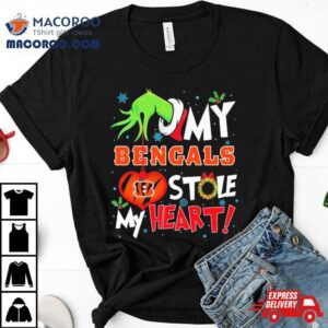 Grinch Hand My Cincinnati Bengals Stole My Heart Christmas Tshirt