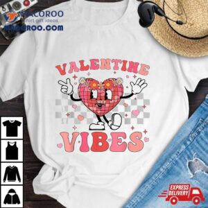 Groovy Checkered Valentine Vibes Valentines Day Girls Wo Shirt