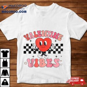 Groovy Checkered Valentine Vibes Valentines Day Girls Wo Tshirt