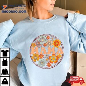 Groovy Mama Retro Flowers Mother S Day Wildflower Mom Tshirt