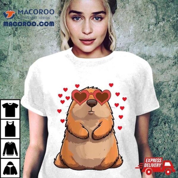 Groundhog Valentines Day Animal Lovers Shirt