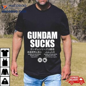 Gundam Sucks 11 Languages Edition Parody Shirt 2 Gundam Sucks Languages Edition Parody Tshirt