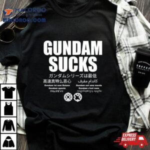 Gundam Sucks 11 Languages Edition Parody Shirt 3 Gundam Sucks Languages Edition Parody Tshirt