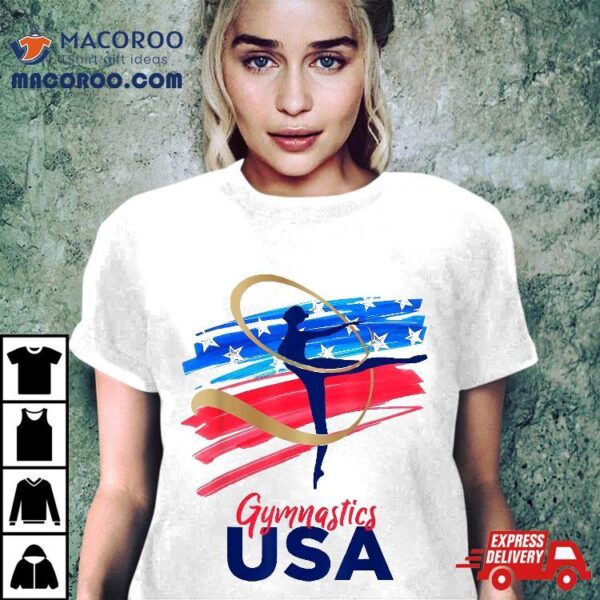 Gymnastics Usa Support The Team Tshirt Flag Shirt