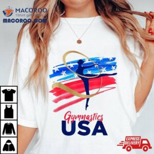 Gymnastics Usa Support The Team T Flag Tshirt