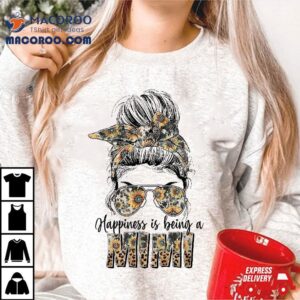 Happiness Is Being A Mimi Messy Bun Western Mother S Day Tshirt