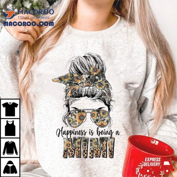 Happiness Is Being A Mimi Messy Bun Western Mother’s Day Shirt