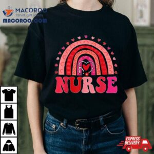 Happy Valentine S Day Nurse Rainbow Boho Retro Life Tshirt