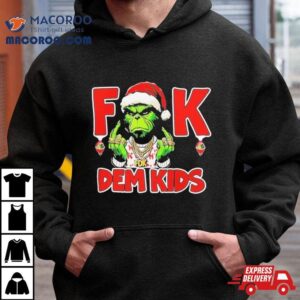 Happy Xmas Grinch Santa Hat F Dem Kids Character Tshirt