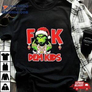 Happy Xmas Grinch Santa Hat F Dem Kids Character Tshirt