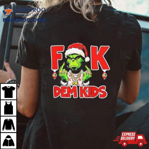 Happy Xmas Grinch Santa Hat F Dem Kids Character T Shirt