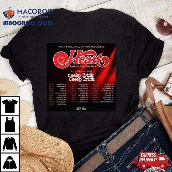 Heart Band Royal Flush Tour Date 2024 T Shirt