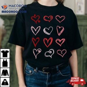 Hearts Pattern Valentines Day Cute Love V Day Pajama Tshirt