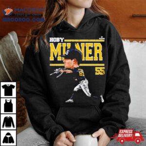 Hoby Milner Milwaukee Cartoon Baseball Signature Tshirt